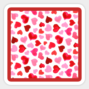 Watercolor Hearts Sticker